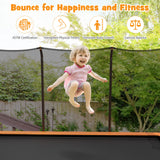 8 x 14 Feet Rectangular Recreational Trampoline with Safety Enclosure Net and Ladder-Blue