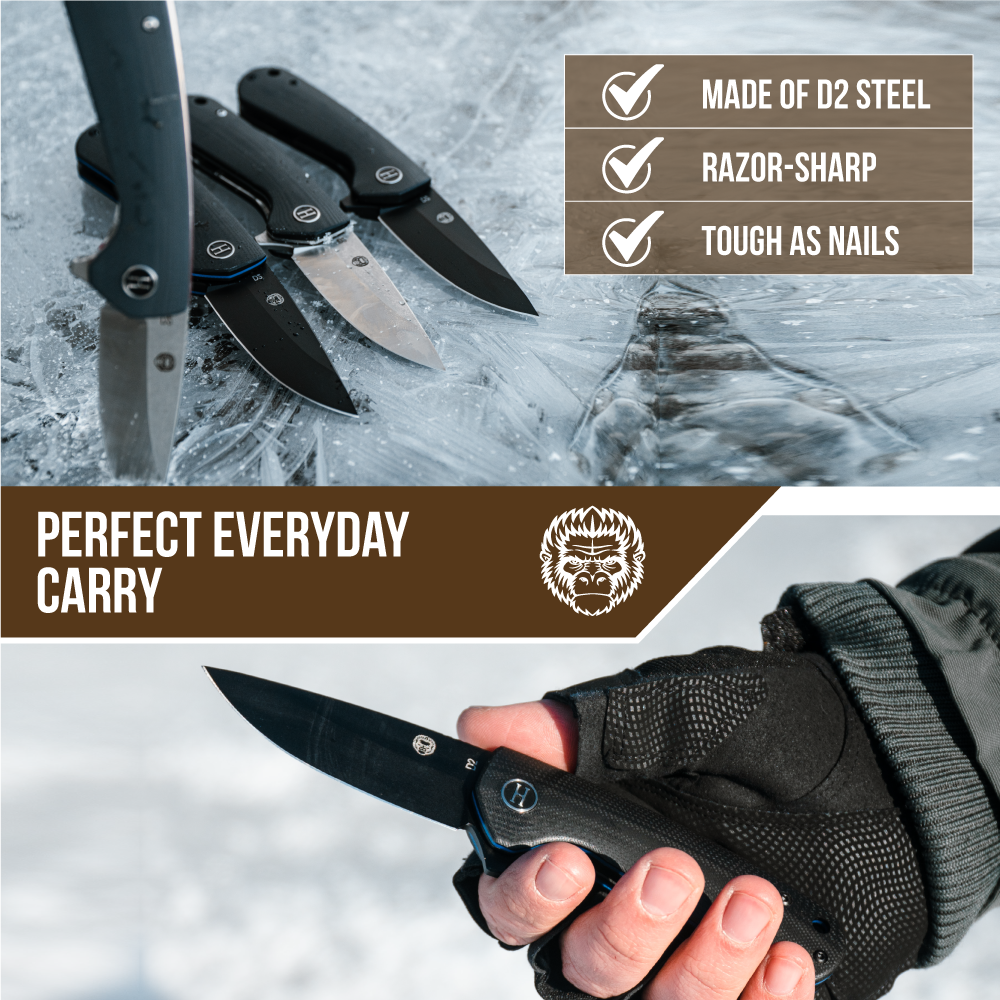 The Peasant Folding Pocket Knife Giftset for Men and Women (Red and Grey)