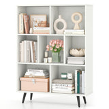 7/8/10-Cube Bookcase with 5 Tapered Metal Legs-7 Cubes