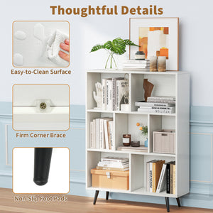 7/8/10-Cube Bookcase with 5 Tapered Metal Legs-7 Cubes