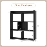7 Cubes Open-back Bookshelf with Anti-Toppling Devices-Black