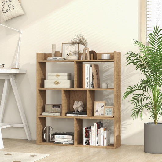 7 Cubes Open-back Bookshelf with Anti-Toppling Devices-Natural
