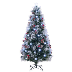 7 FT Flocked Christmas Tree with 8 Lighting Modes