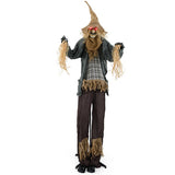 7 FT Halloween Decoration Animated Standing Scary Scarecrow with Light-up Eyes for Hunted Houses