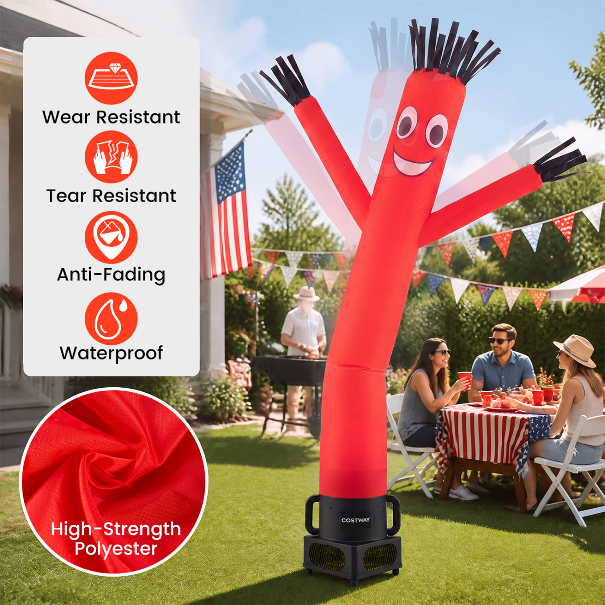 7 FT Inflatable Tube Man with Blower for Outdoor Business Promotion Store-Black