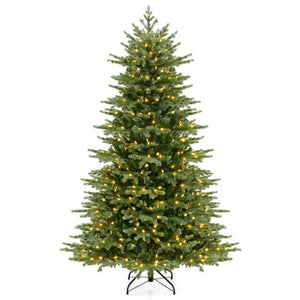 5/6/7 Feet Artificial Christmas Tree with 1426/2116/3156 Lush PVC and 200/300/400 Warm White LED Lights-L