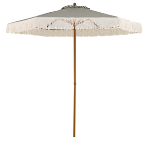 7 Feet Patio Umbrella with Fringe Sun-Protective Beach Umbrella with Boho Tassel-Green