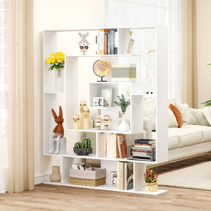 7-Tier Bookshelf  Open Display Shelf Rack for Home Office-White