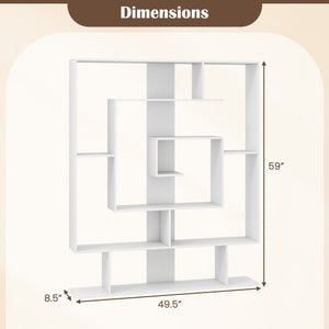 7-Tier Bookshelf  Open Display Shelf Rack for Home Office-White