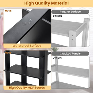 7-Tier Dual Shoe Rack Free Standing Shelves Storage Shelves Concise-Black