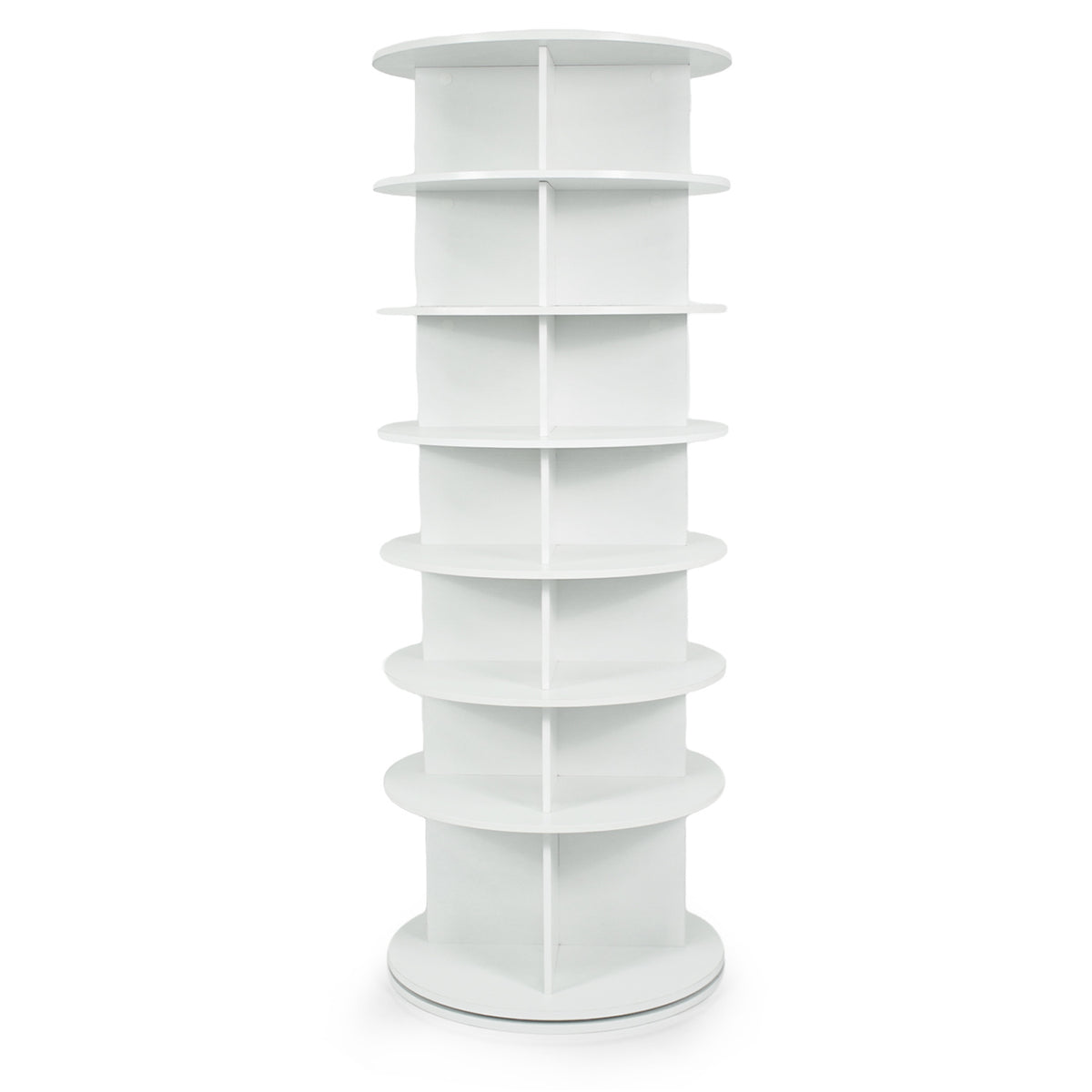 7-Tier Rotating Shoe Rack Tower Freestanding Spinning Shoe Organizer-White