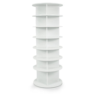 7-Tier Rotating Shoe Rack Tower Freestanding Spinning Shoe Organizer-White