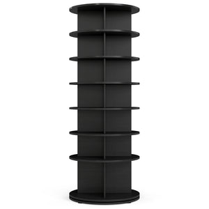 7-Tier Rotating Shoe Rack Tower Freestanding Spinning Shoe Organizer-Black