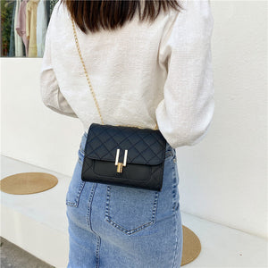 Decent Black Luxury Crossbody Bags For Women And Girls Designer Small Messenger Shoulder Bag For Women Women's Fashionable And Versatile Diamond Lattice Chain Crossbody Bag