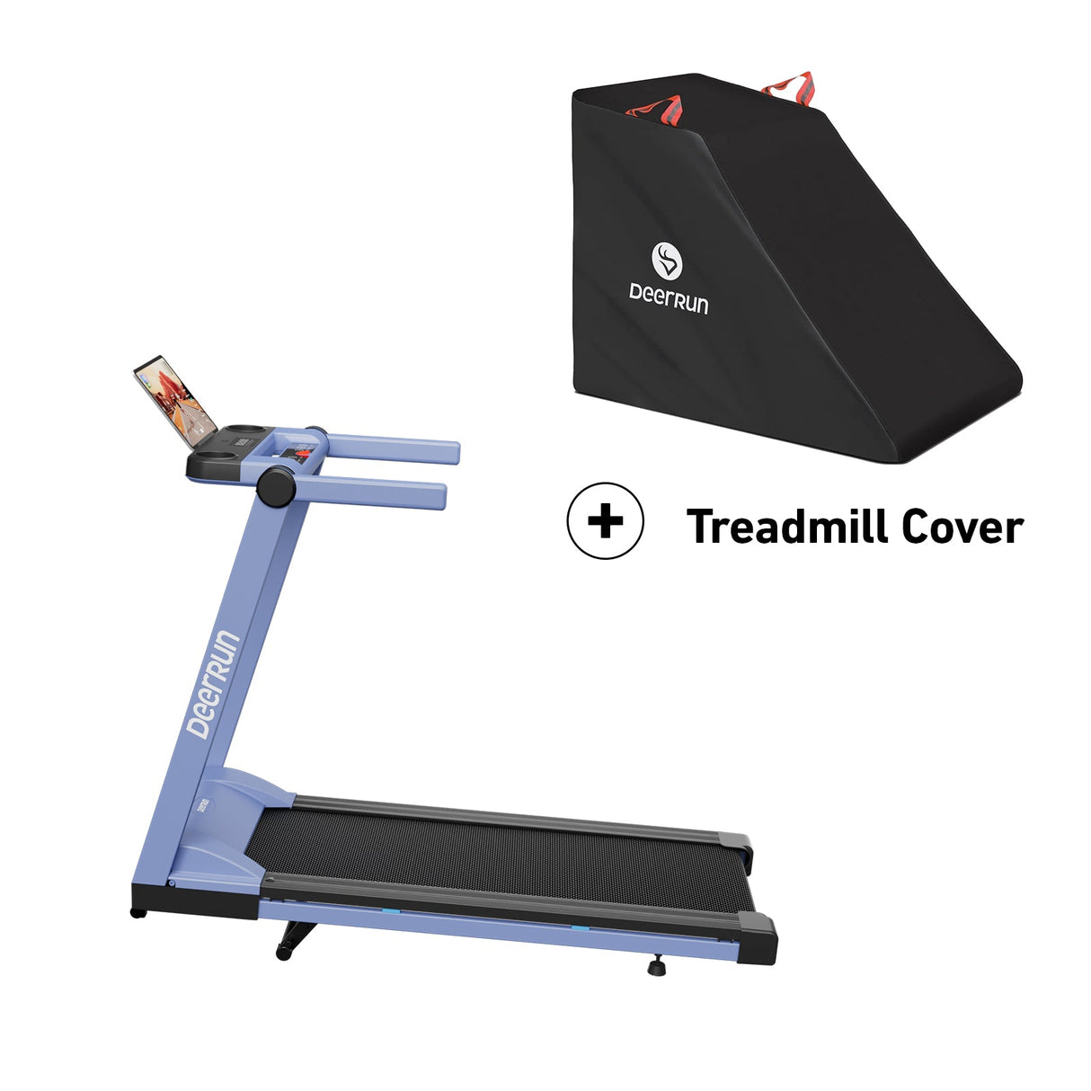 DeerRun A1 Pro Move+  6% Incline Foldable Treadmill——2025 Upgraded Chip & NFC Support | 350Lbs, 10mph Silver