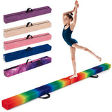 7 Feet Folding Portable Floor Balance Beam with Handles for Gymnasts-Muticolor