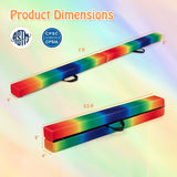 7 Feet Folding Portable Floor Balance Beam with Handles for Gymnasts-Muticolor