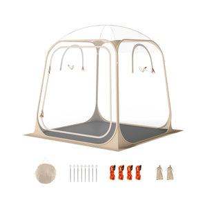 7 x 7 FT Pop Up Sports Tent Clear Bubble Tent All-Weather Waterproof Pod with Sealed Floor