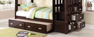 Allentown Twin / Twin Bunk Bed With Trundle Storage - Espresso