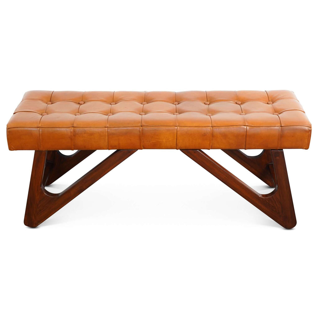 Mia - Bench With Buttons - Brown / Rustic by Couch.com
