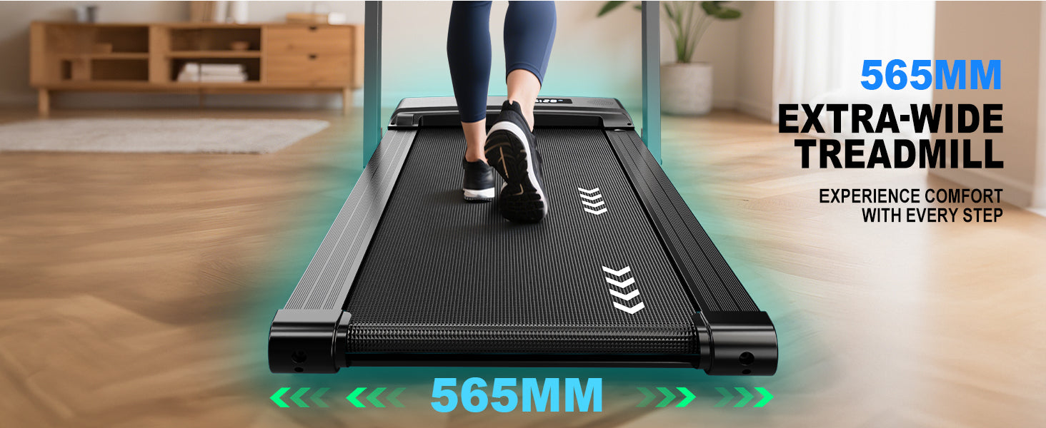 FYSIQ Foldable Treadmill for Home, 1-12 km/h, 3-in-1 Walking Pad with Dual LED Display, 12 Programmes and Remote Control,
