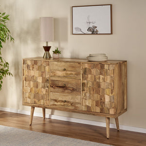 3 Drawer Sideboard With 2 Doors (KD Legs) - Natural by Couch.com