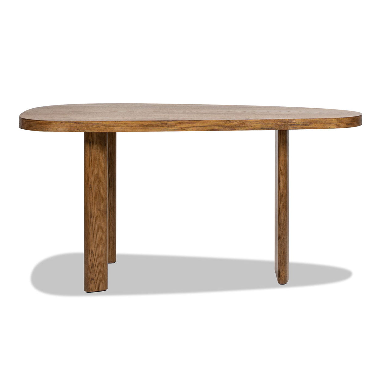 Melvin - Modern Oak Oblong Oval Console Desk - Cafe Brown Oak by Couch.com