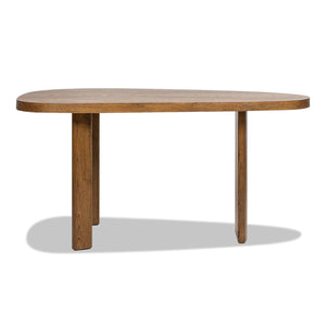 Melvin - Modern Oak Oblong Oval Console Desk - Cafe Brown Oak by Couch.com