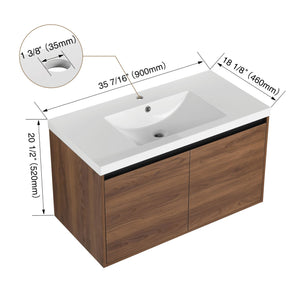Bathroom Vanity Set With Resin Countertop Sink And 2 Doors, Engineered Wood by Couch.com