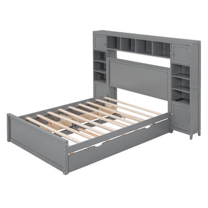Bed With All In One Cabinet, Shelf And Sockets, Trundle by Couch.com