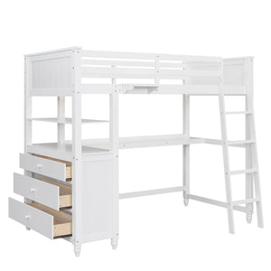 Loft Bed With Drawers With Desk And Shelves by Couch.com