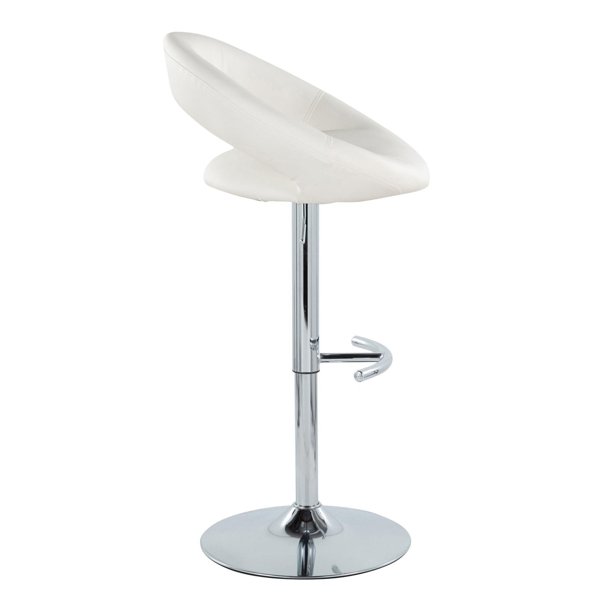 Posh - Contemporary Adjustable Barstool With Swivel With Rounded T Footrest (Set of 2) by Couch.com