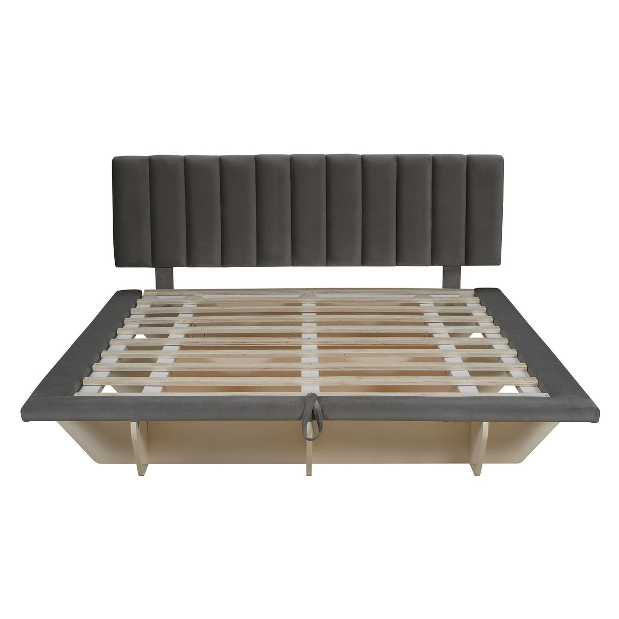 Upholstered Floating Hydrualic Platform Bed With LED Light And USB Port by Couch.com
