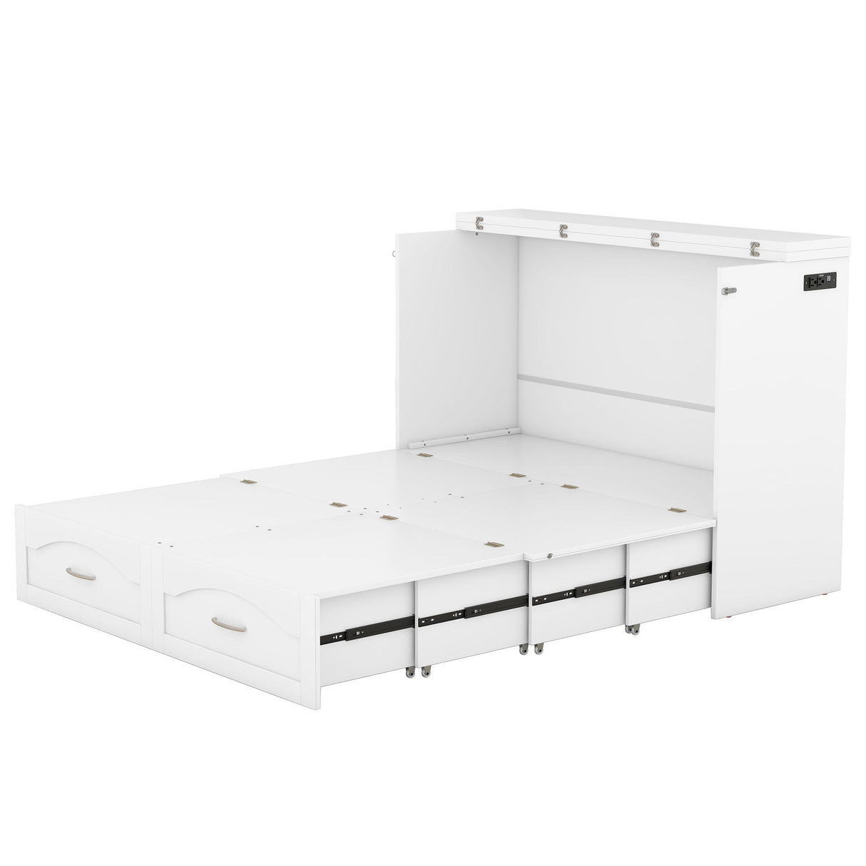 Murphy Wall Bed With Drawer And A Set Of Sockets & USB Ports, Pulley Structure Design by Couch.com