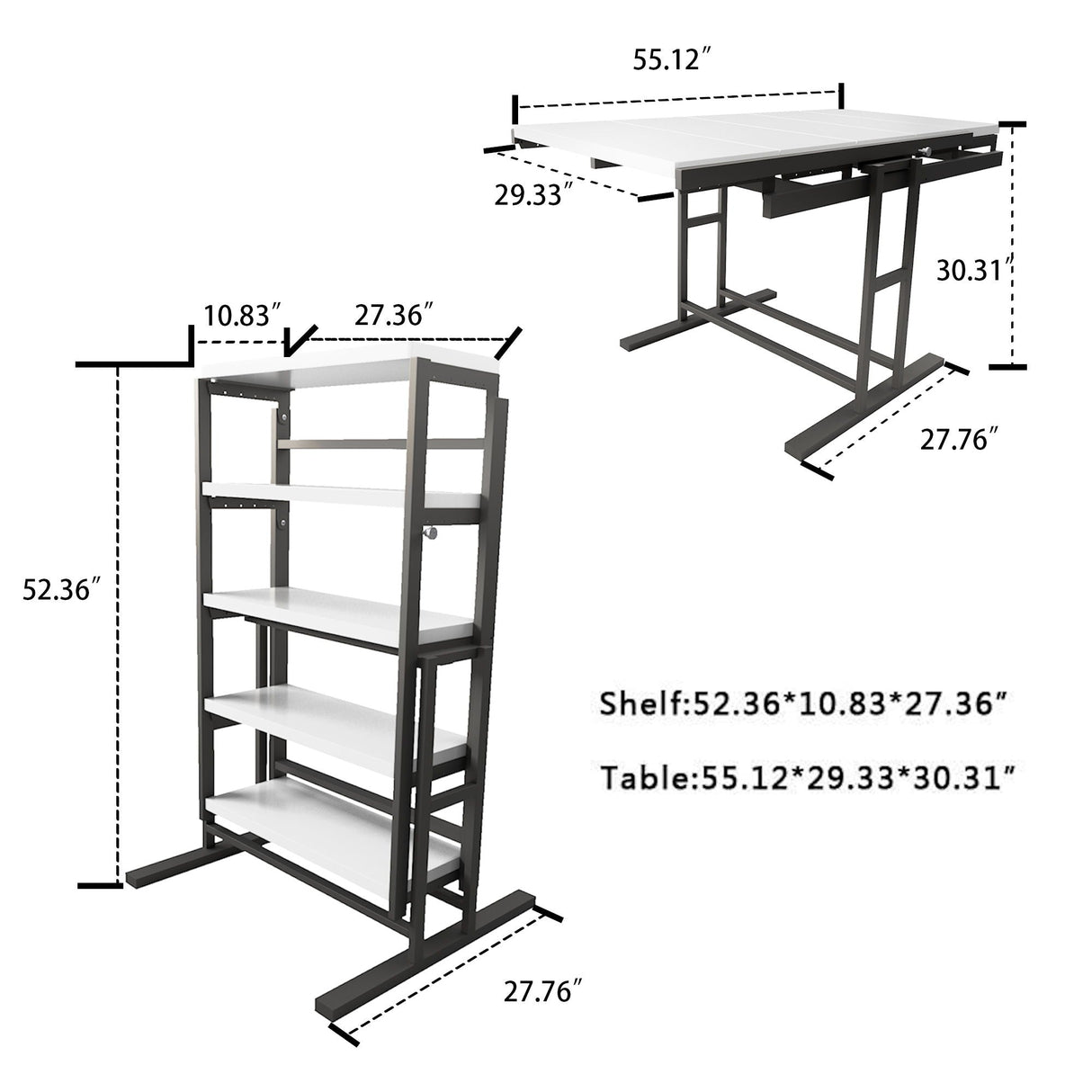 Solid Mahogany Wood Multifunction Convertible Dining Table, Free Switch Space Saving Table Shelf For Home And Studio by Couch.com