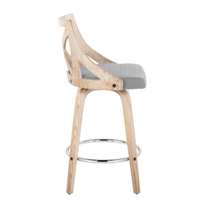 Charlotte - Farmhouse Fixed Height Counter Stool With Swivel And Round Footrest (Set of 2) by Couch.com