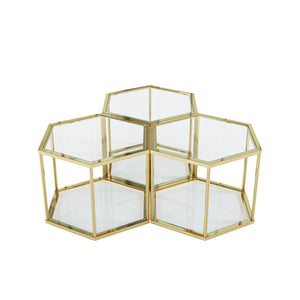 Modern Coffee Table With Double Layer Tempered Glass And Polygonal Design by Couch.com