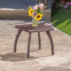 Luminant - Outdoor Side Table With Iron Frame - Brown by Couch.com