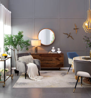 Round Wood Mirror, Wall Mounted Mirror Home Decor For Bathroom Living Room by Couch.com