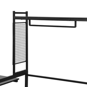 Daybed With Movable Desk, Grid, Shelves And Clothes Hanger by Couch.com