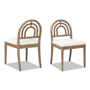 Leon - Arched Back & Upholstered Dining Chair (Set of 2) - Ivory White by Couch.com