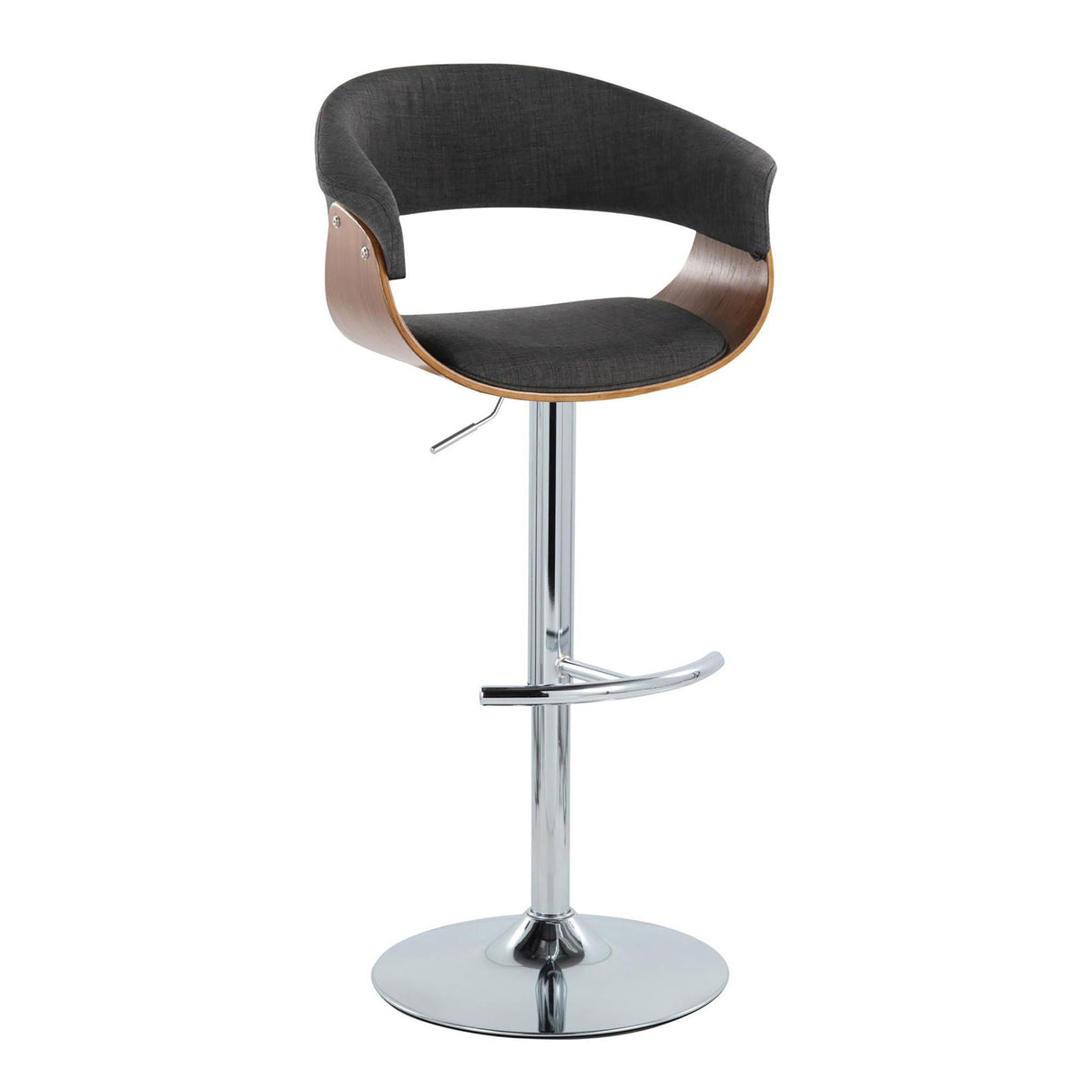 Vintage Mod - Mid Century Modern Adjustable Height Barstool With Swivel With Rounded T Footrest (Set of 2) by Couch.com