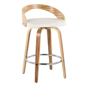 Grotto - Mid Century Modern Fixed Height Counter Stool With Swivel With Round Footrest (Set of 2) by Couch.com