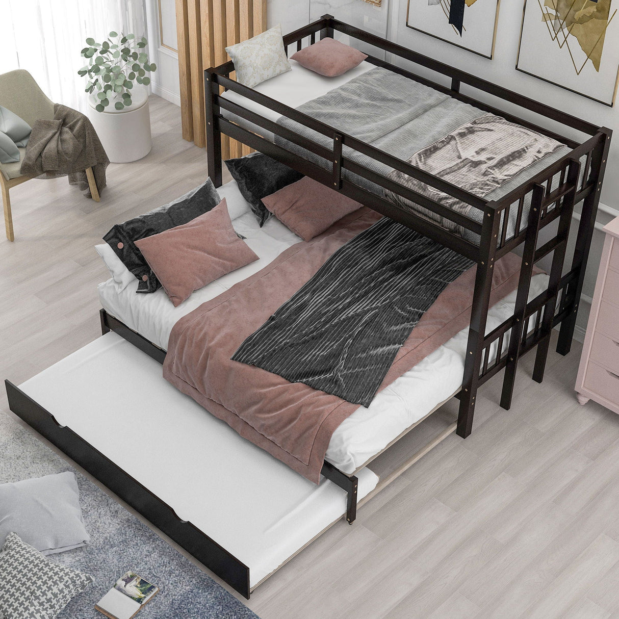 Twin Over Pull-Out Bunk Bed With Trundle by Couch.com