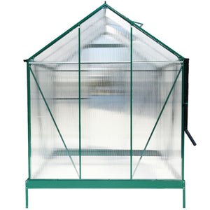 Polycarbonate Greenhouse, Heavy Duty Outdoor Aluminum Walk-In Green House Kit With Rain Gutter, Vent And Door For Backyard Garden by Couch.com
