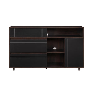 Contemporary Detailed Door Sideboard With Open Storage by Couch.com