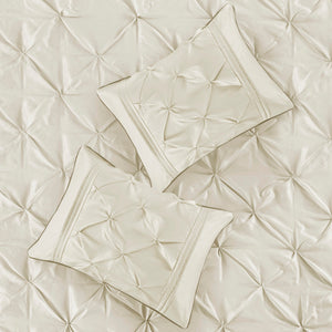 7 Piece Tufted Comforter Set Ivory King