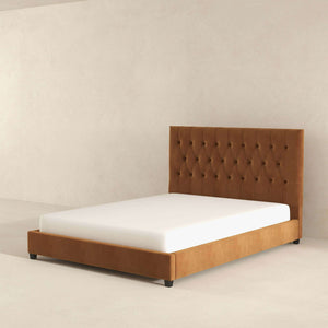 Donald - Mid-Century Modern Upholstered Platform Bed by Couch.com