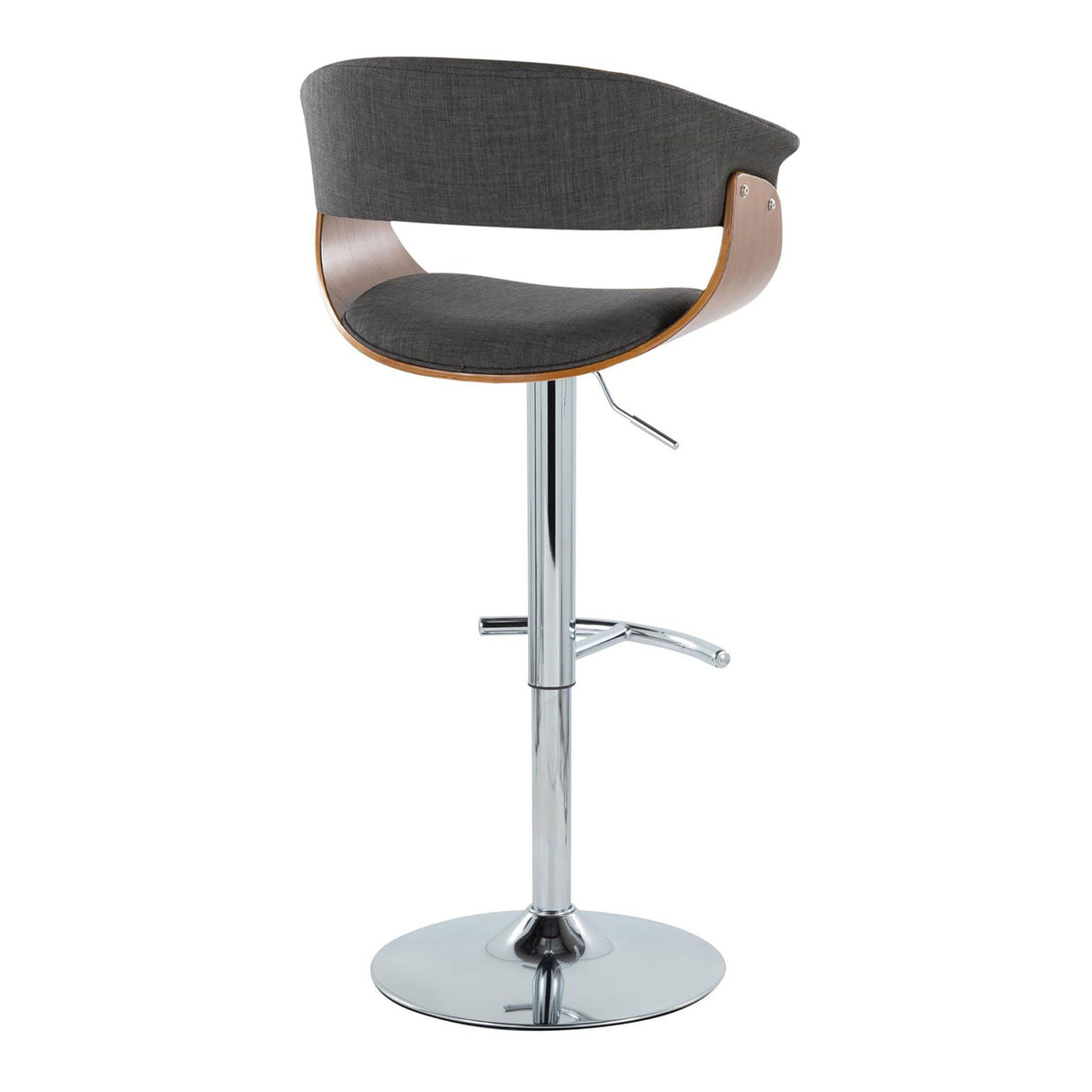 Vintage Mod - Mid Century Modern Adjustable Height Barstool With Swivel With Rounded T Footrest (Set of 2) by Couch.com