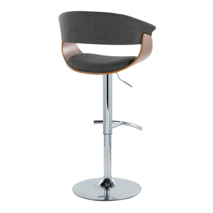 Vintage Mod - Mid Century Modern Adjustable Height Barstool With Swivel With Rounded T Footrest (Set of 2) by Couch.com